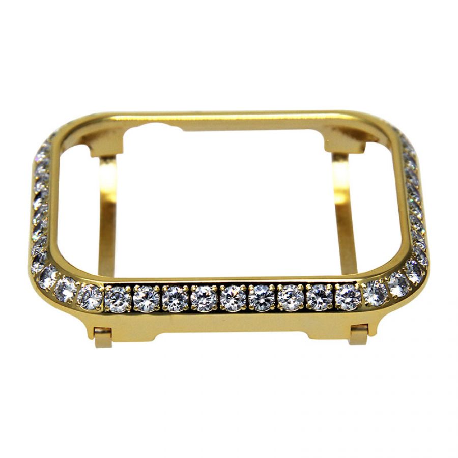 3.0mm Big crystal Diamond bezel case for Apple Watch 4 gold
